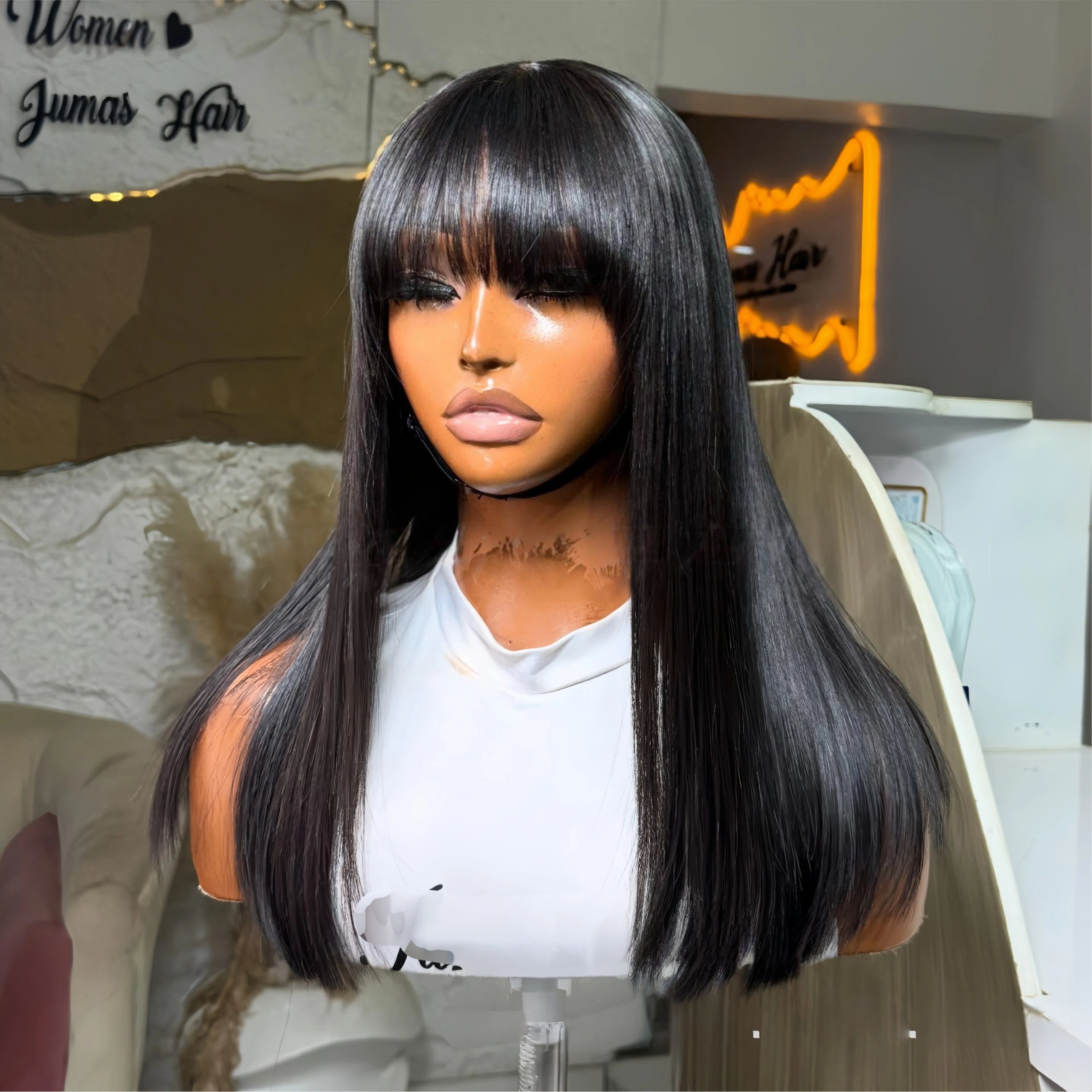 X6 DD Bone Straight Human Hair Wig, 100% Unprocessed Raw Human Hair Wig, Pre Plucked Lace Front Bone Straight Wig for Women Natural Real Hair