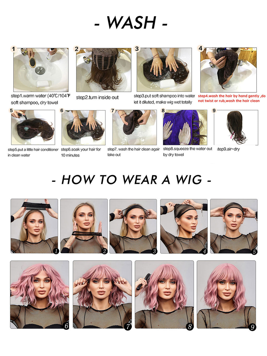 LANA-2  Platinum Blonde Short Bob Wig with Bangs, Straight Synthetic Wig for Women, Heat Resistant, Natural Looking Daily Party Wig
