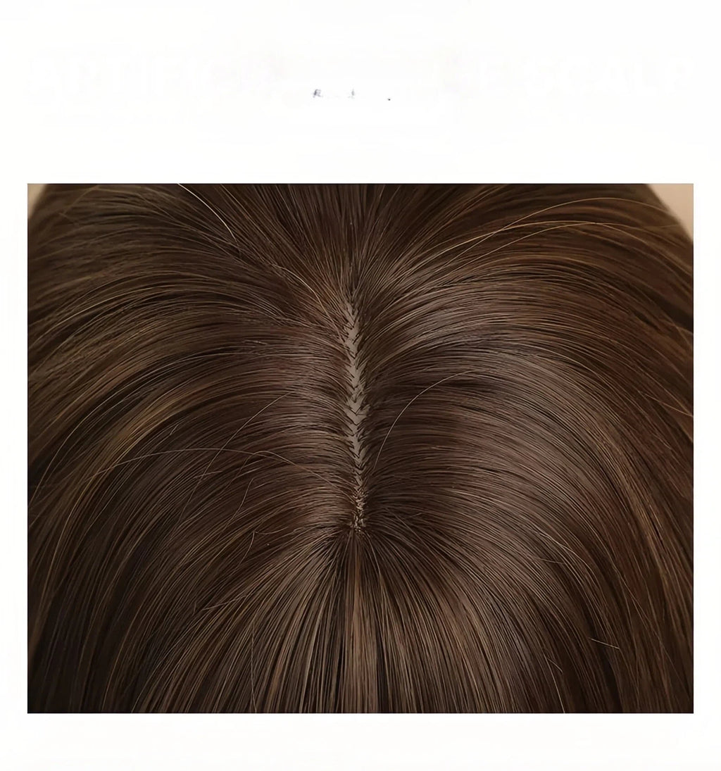 Yuna2 Long Straight Synthetic Wig with Bangs, Natural Black Brown Ombre Wig for Women, Heat Resistant Fiber, Natural Looking, Daily Party Wear