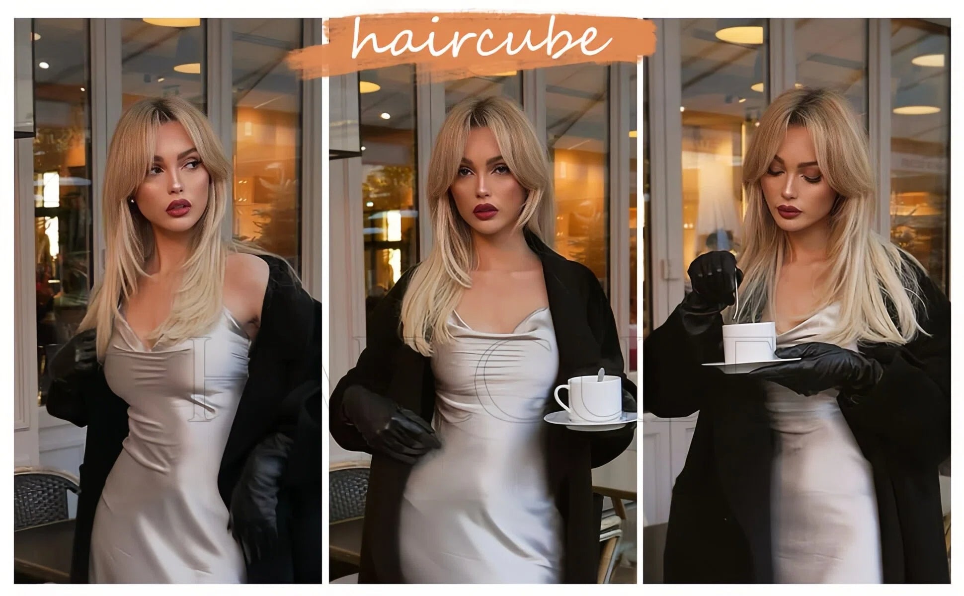 Yuna2 Long Straight Synthetic Wig with Bangs, Natural Black Brown Ombre Wig for Women, Heat Resistant Fiber, Natural Looking, Daily Party Wear