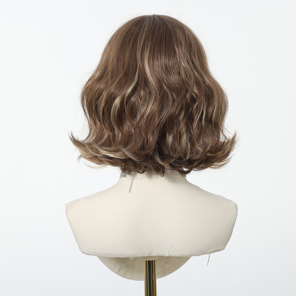 LANA-2  Platinum Blonde Short Bob Wig with Bangs, Straight Synthetic Wig for Women, Heat Resistant, Natural Looking Daily Party Wig