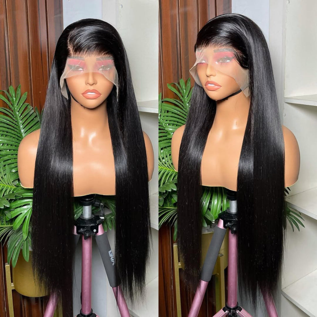X7  100% Virgin Human Hair Bouncy Curly Lace Front Wig, Full Hand-Tied DD Vietnam Curly Wig with Versatile Bangs, Pre Plucked Natural Hairline, Restylable Glueless Wig for Black Women, Multiple Lengths Available