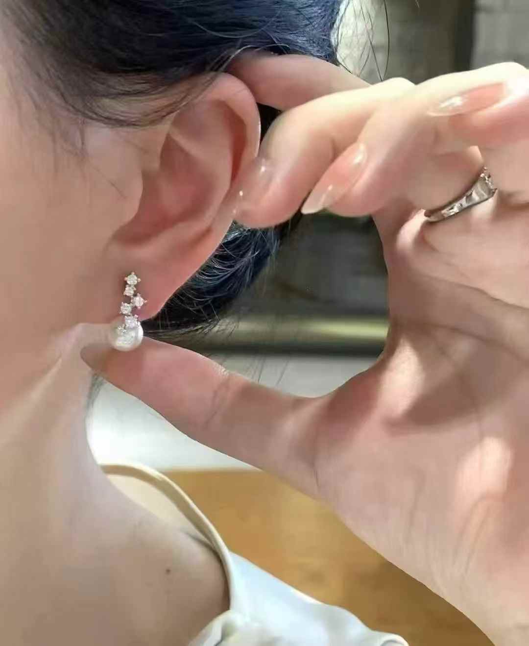 DA. 7-8mm Mikimoto Inspired Pearl Earrings, High Luster Near Flawless Freshwater Studs, Luxury Designer Look-Alike Silver Earrings for Women