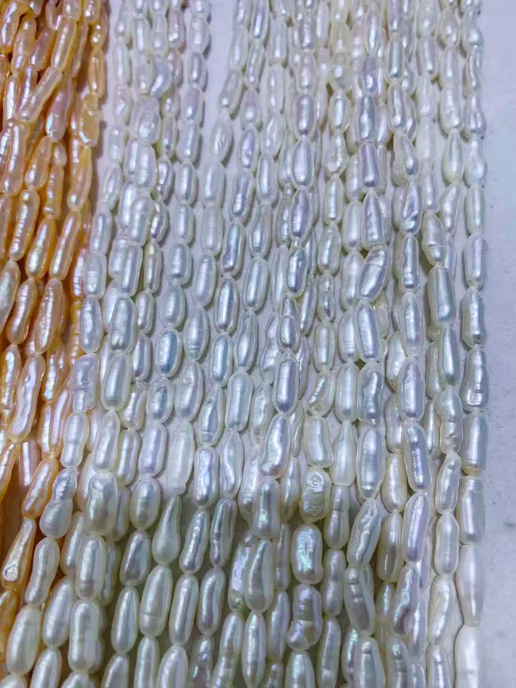 JIYU Natural Keshi Pearl Necklace, Multi-Color Baroque Freshwater Pearl Strand, Handmade Boho Style Jewelry for Women