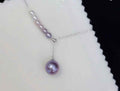 DA Gradient Purple Pearl Y-Necklace, 4-9mm Mermaid Tear Lariat Pearl Necklace, High Luster Freshwater Pearl Drop Necklace, Elegant Dainty Jewelry for Women