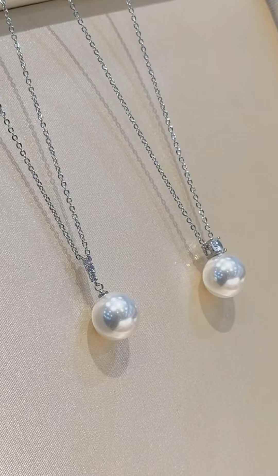 DA. 7-8mm Round High Luster Akoya Pearl Pendant Necklace, Princess Diana Style Solitaire Pearl Necklace, S925 Sterling Silver Setting, Classic Elegant Jewelry for Women