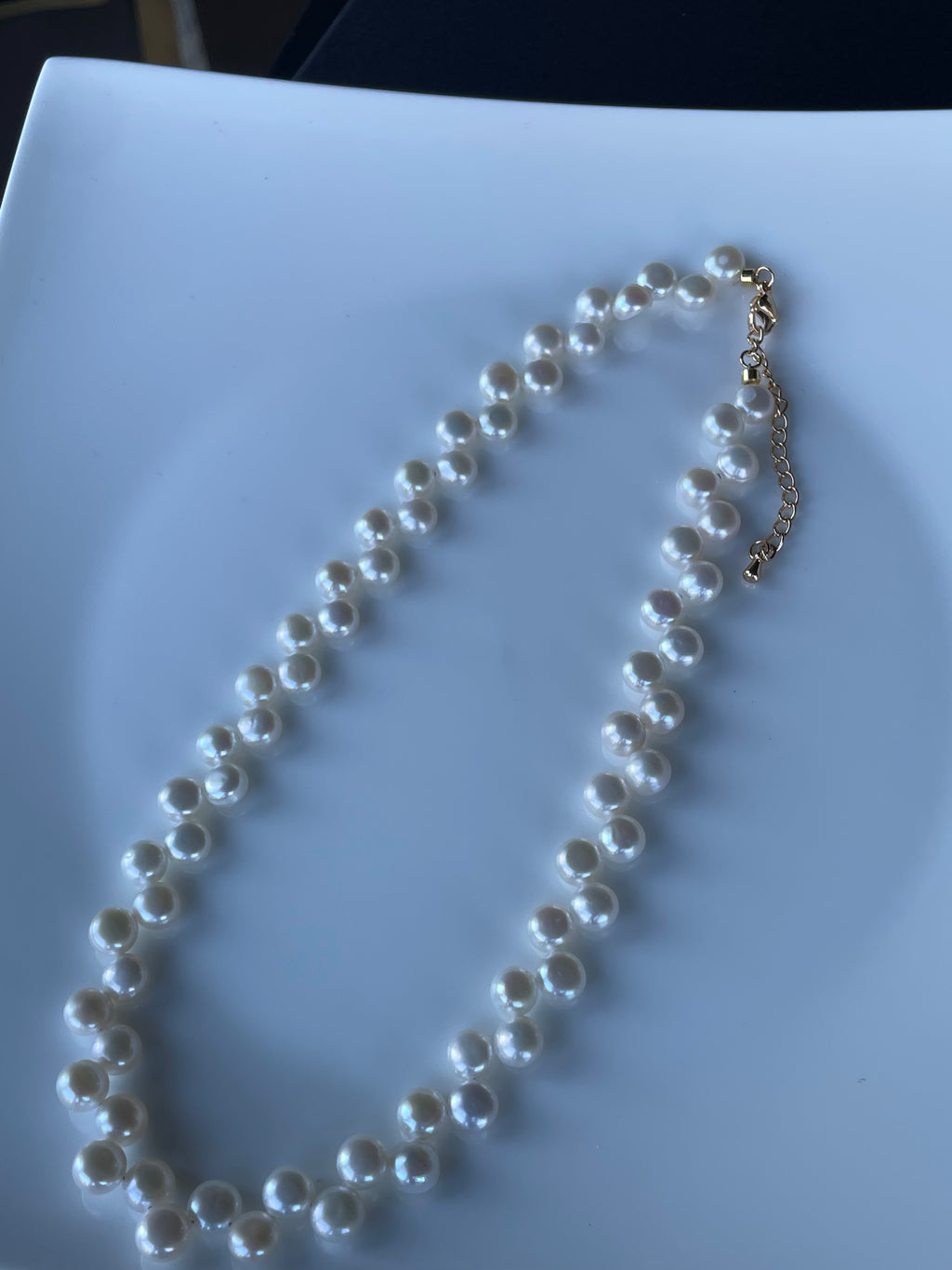 Baroque Necklace 5 - 10mm Smooth Glossy Baroque Potato Pearl Necklace, Asymmetrical Playful Dainty Women’s Jewelry