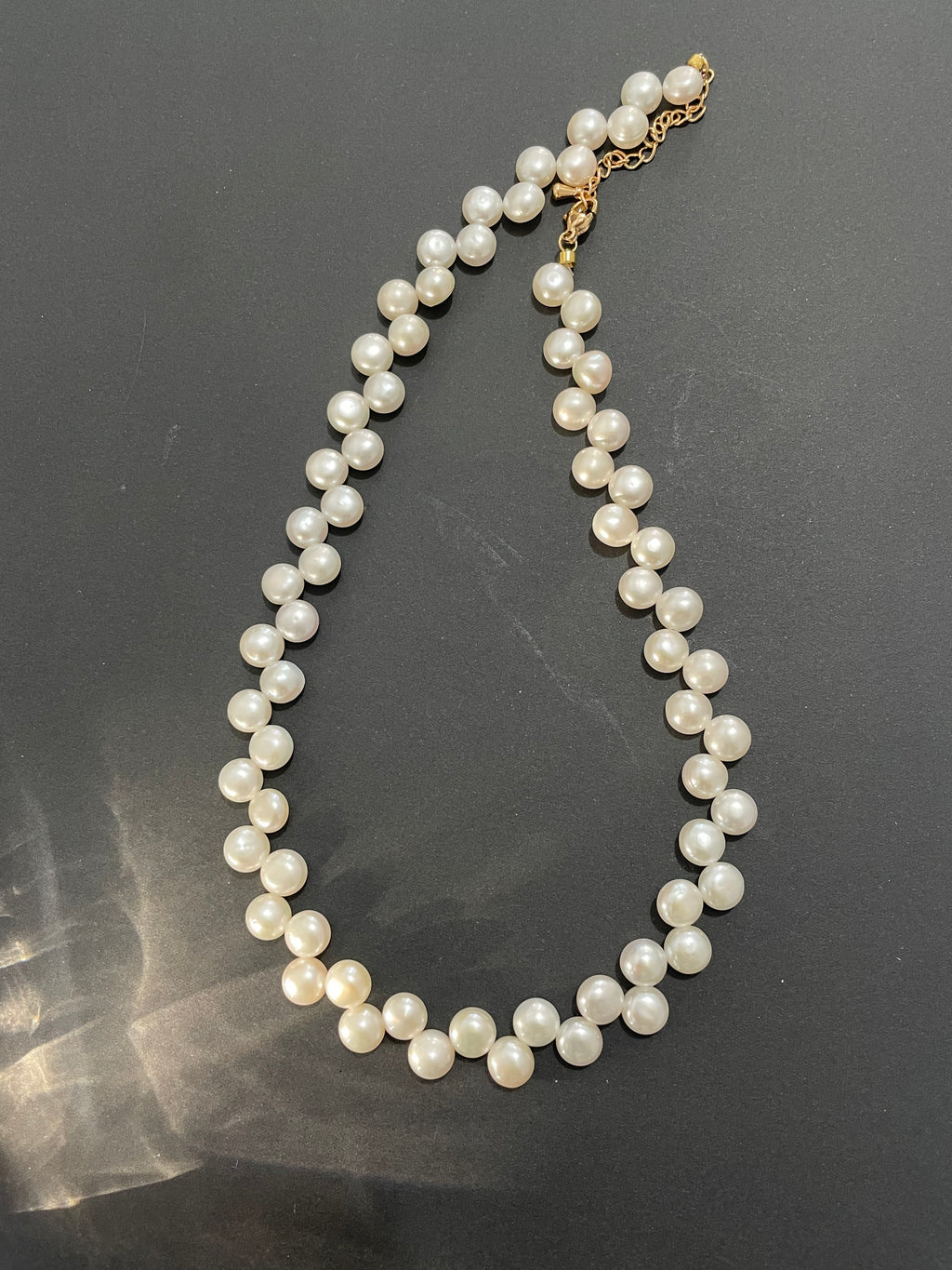 Baroque Necklace 5 - 10mm Smooth Glossy Baroque Potato Pearl Necklace, Asymmetrical Playful Dainty Women’s Jewelry