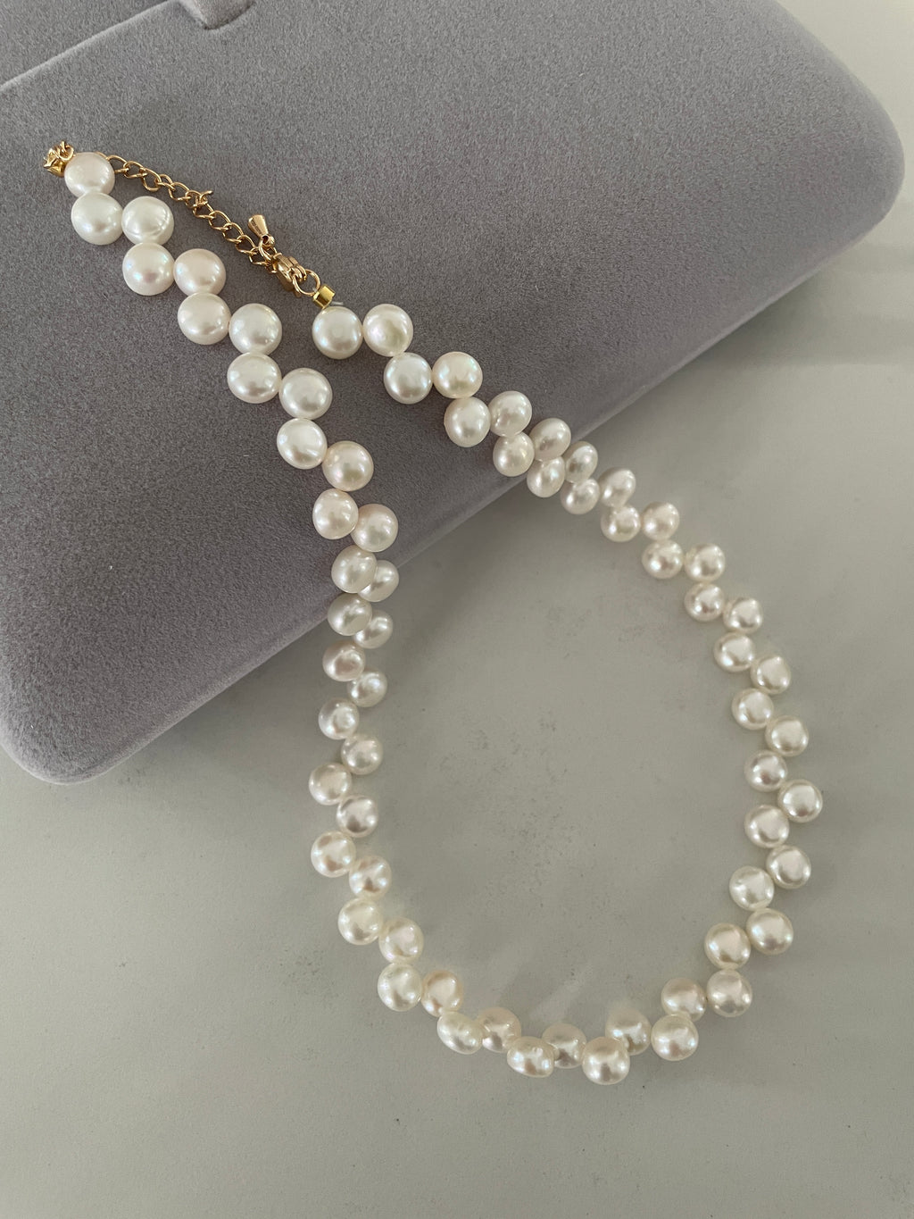 Baroque Necklace 5 - 10mm Smooth Glossy Baroque Potato Pearl Necklace, Asymmetrical Playful Dainty Women’s Jewelry