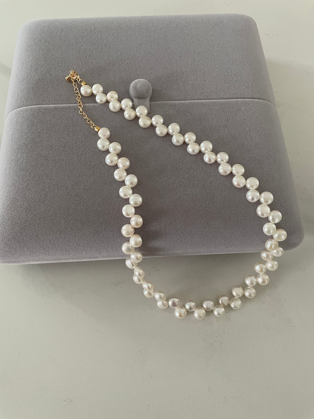 Baroque Necklace 5 - 10mm Smooth Glossy Baroque Potato Pearl Necklace, Asymmetrical Playful Dainty Women’s Jewelry