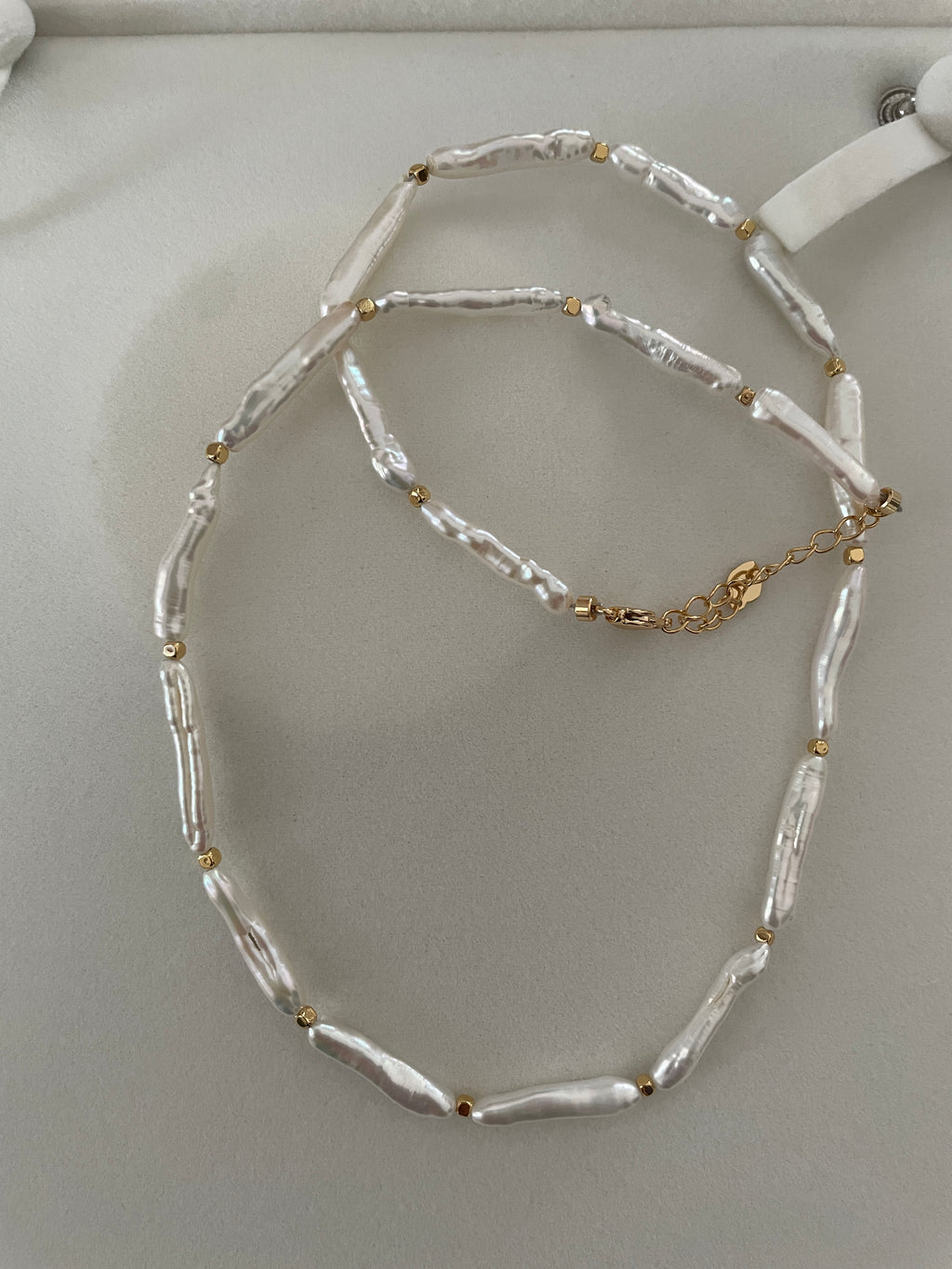 Baroque Necklace 6 - Premium Smooth Skin Keshi Stick Pearl Choker, Minimalist Cool Noble Women’s Jewelry