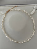 Baroque Necklace 4 - Fine Delicate Keshi Fragment‑Shaped Pearl Choker, Minimalist Dainty Women’s Neck Jewelry