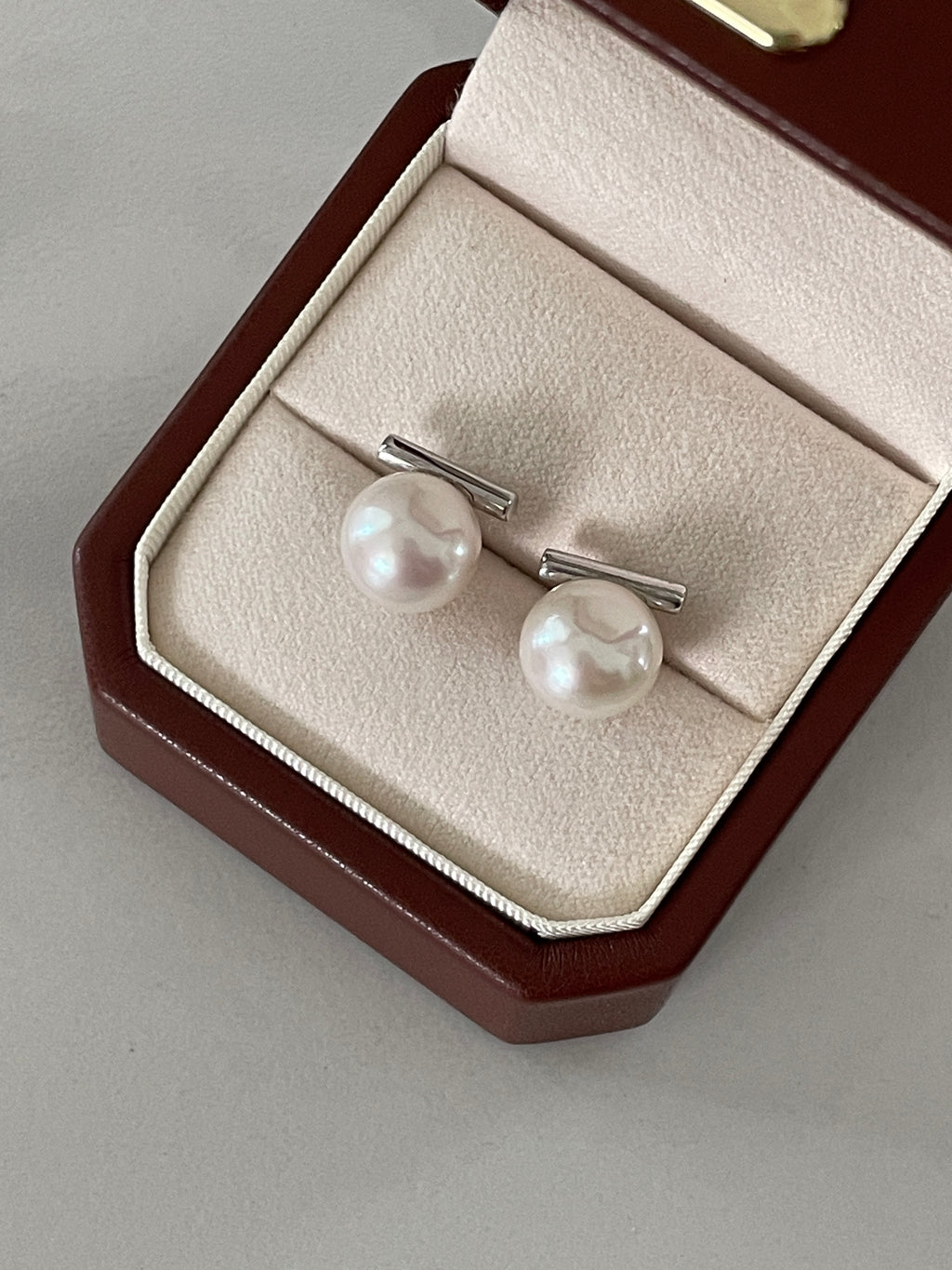 Pearl Stud Earrings 4 - 11mm Thick Silver Aurora AK Round Pearl Stud Earrings, Akoya-Level Strong Luster Minimalist Jewelry