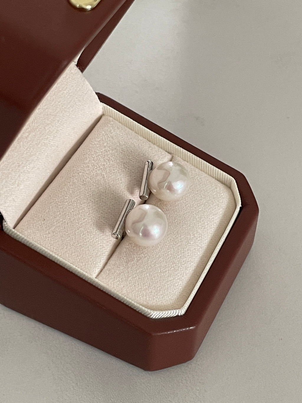 Pearl Stud Earrings 4 - 11mm Thick Silver Aurora AK Round Pearl Stud Earrings, Akoya-Level Strong Luster Minimalist Jewelry