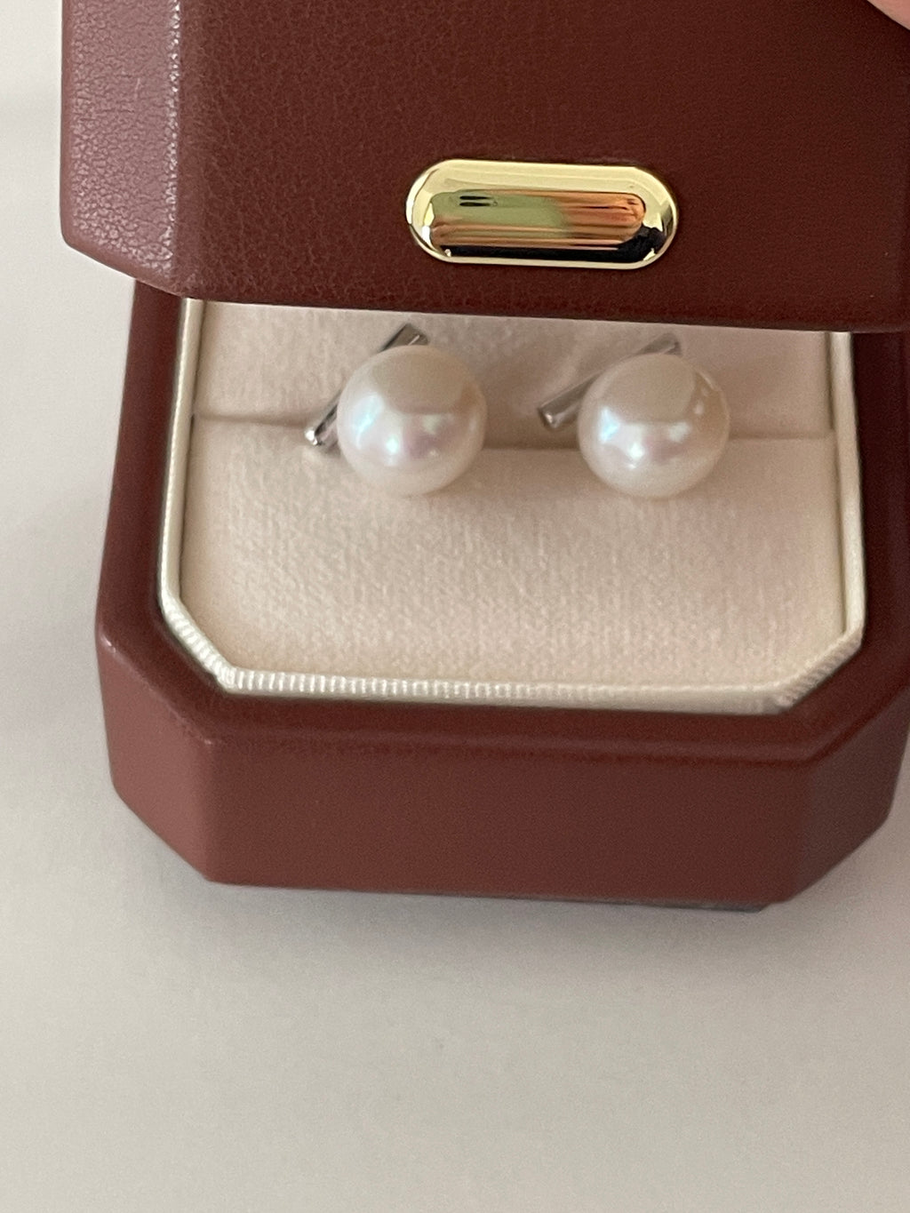 Pearl Stud Earrings 4 - 11mm Thick Silver Aurora AK Round Pearl Stud Earrings, Akoya-Level Strong Luster Minimalist Jewelry