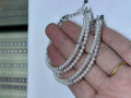 DA.   3-4mm Double Strand Pearl Bracelet, High Luster Round Freshwater Pearl, Dainty S925 Silver Jewelry, Near Flawless Everyday Bracelet for Women