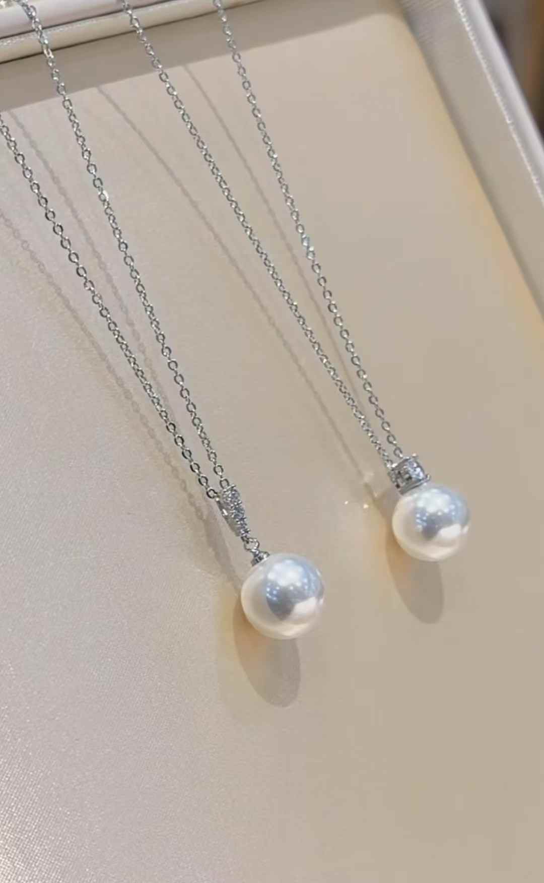 DA. 7-8mm Round High Luster Akoya Pearl Pendant Necklace, Princess Diana Style Solitaire Pearl Necklace, S925 Sterling Silver Setting, Classic Elegant Jewelry for Women