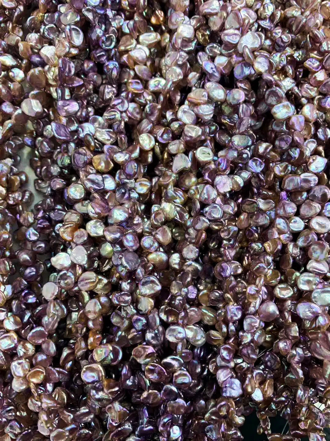 JIYU Purple Keshi Petal Pearl Strand, High Luster Baroque Freshwater Pearl Necklace, Unique Floral Pearl Jewelry for Women