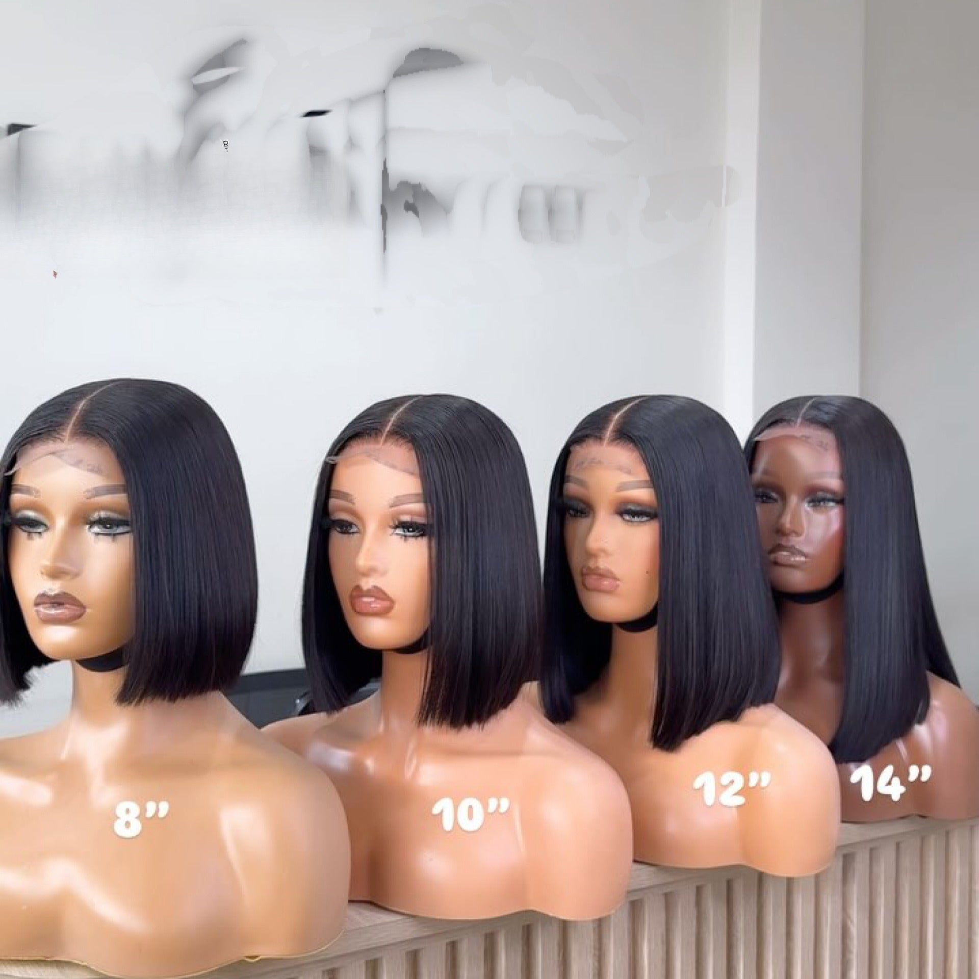 X1 8～14 Inch Bone Straight Bob Human Hair Lace Wig, Pre-Plucked HD Lace Wig for Black Women, Glueless 4x4/5x5 Closure Wig, 100% Virgin Human Hair, Heat-Stylable, Natural Black