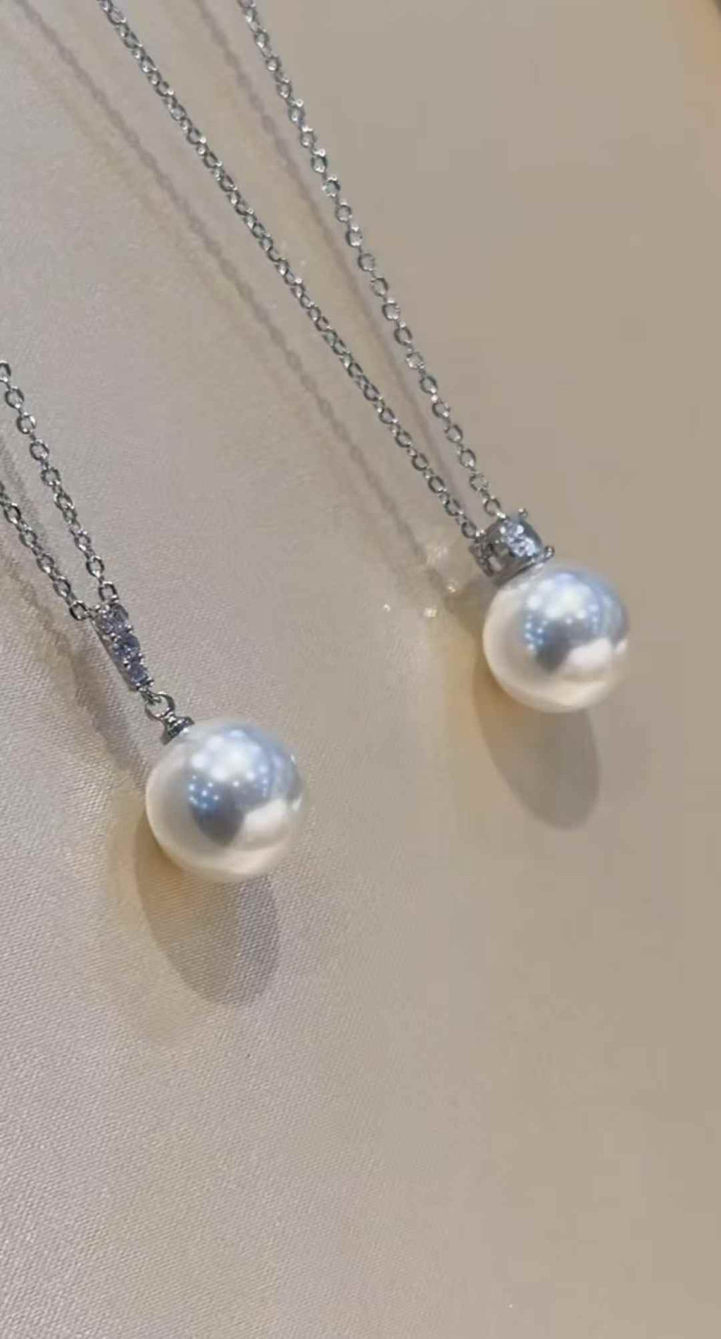 DA. 7-8mm Round High Luster Akoya Pearl Pendant Necklace, Princess Diana Style Solitaire Pearl Necklace, S925 Sterling Silver Setting, Classic Elegant Jewelry for Women