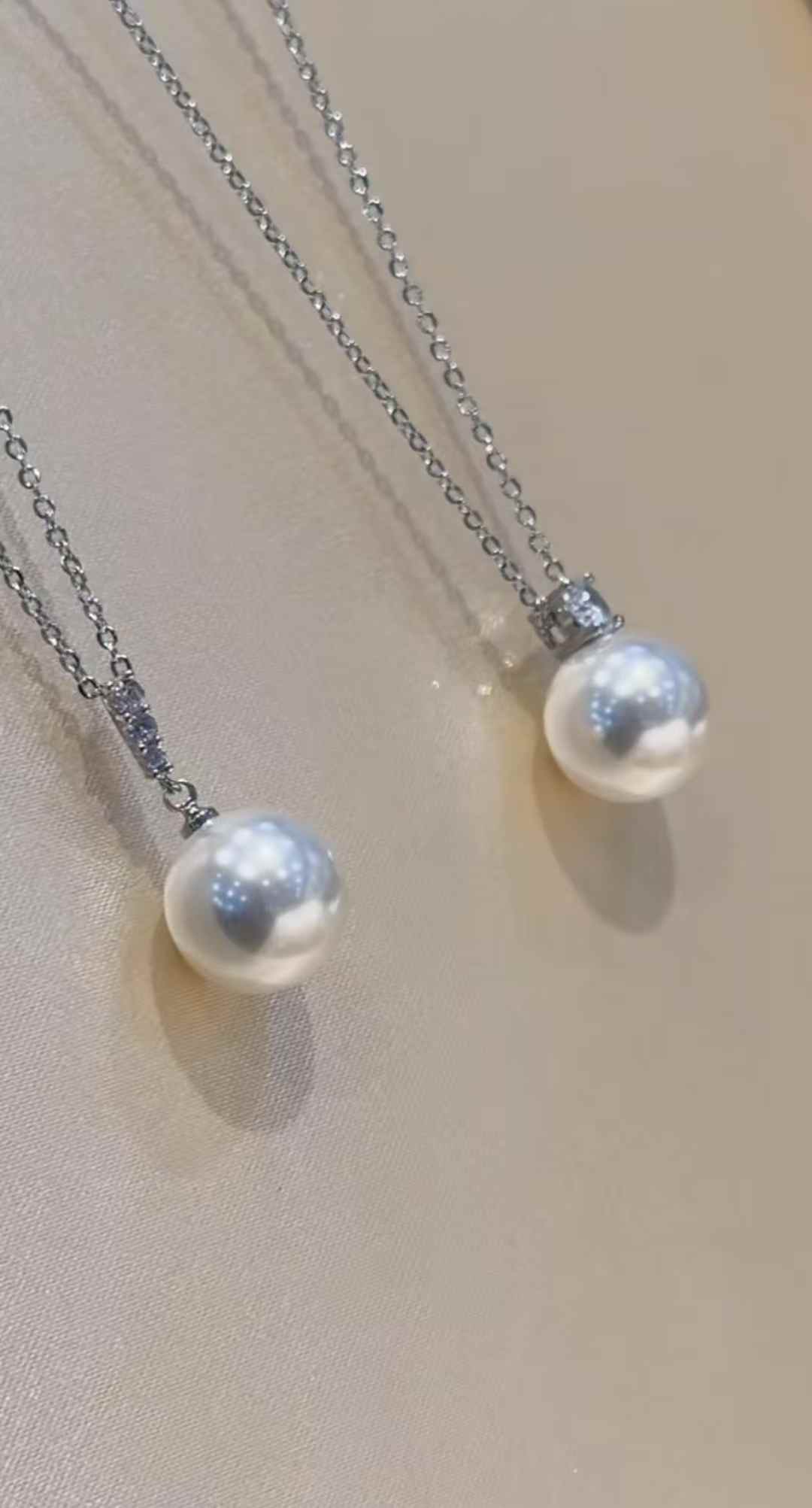 DA. 7-8mm Round High Luster Akoya Pearl Pendant Necklace, Princess Diana Style Solitaire Pearl Necklace, S925 Sterling Silver Setting, Classic Elegant Jewelry for Women