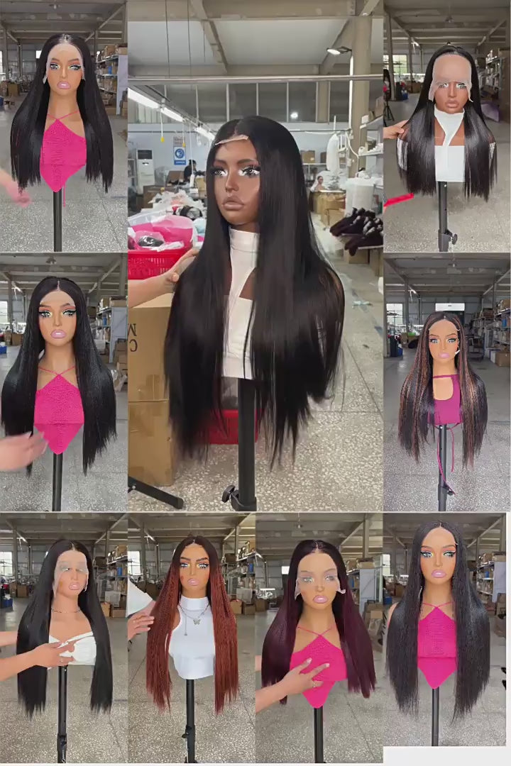 X6 DD Bone Straight Human Hair Wig, 100% Unprocessed Raw Human Hair Wig, Pre Plucked Lace Front Bone Straight Wig for Women Natural Real Hair